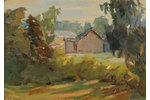 Pankoks Arnolds (1914-2008), Landscape with house, carton, oil, 35 x 50 cm...
